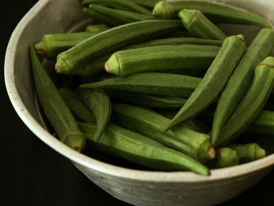 A bowl of fresh okra